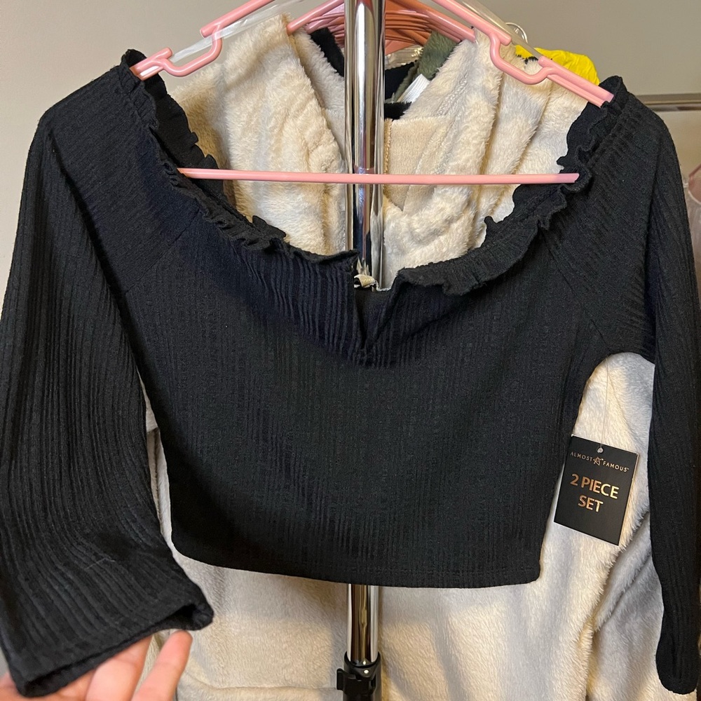 2-PC Black Crop/Skirt